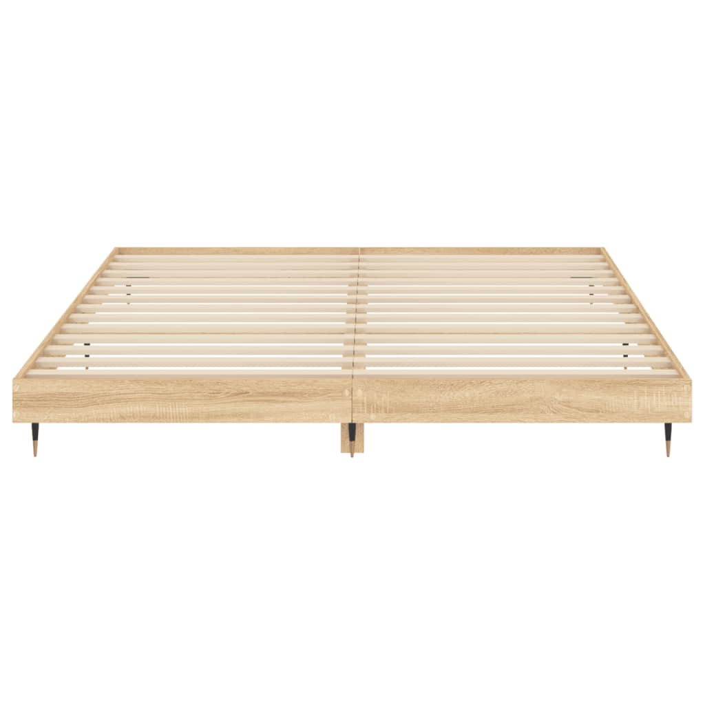 Bed frame without mattress Sonoma oak 200x200 cm wood material