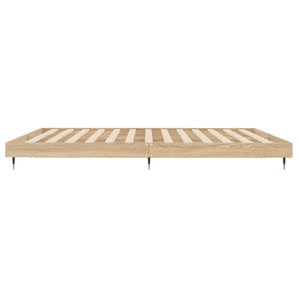 Bed frame without mattress Sonoma oak 200x200 cm wood material