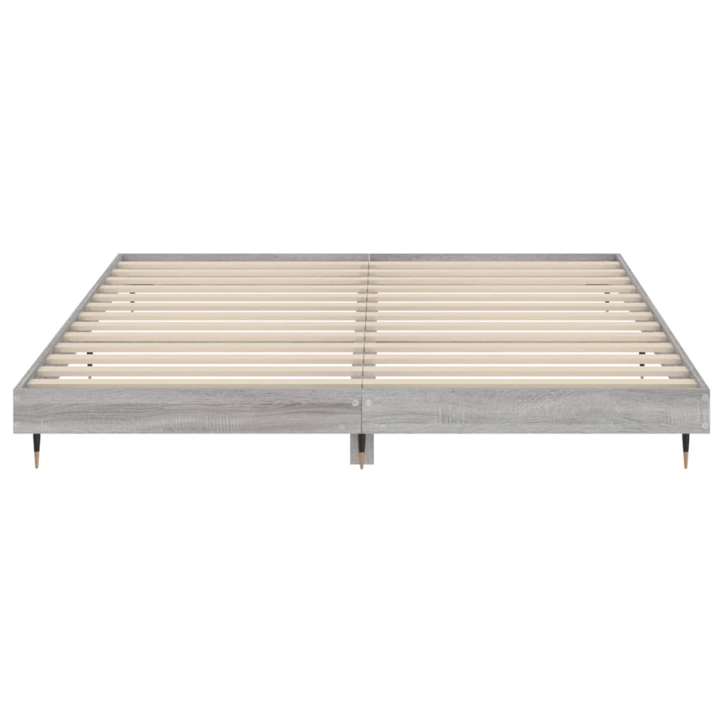 Bed frame Grey Sonoma 200x200 cm wood material