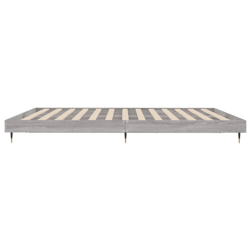 Bed frame Grey Sonoma 200x200 cm wood material