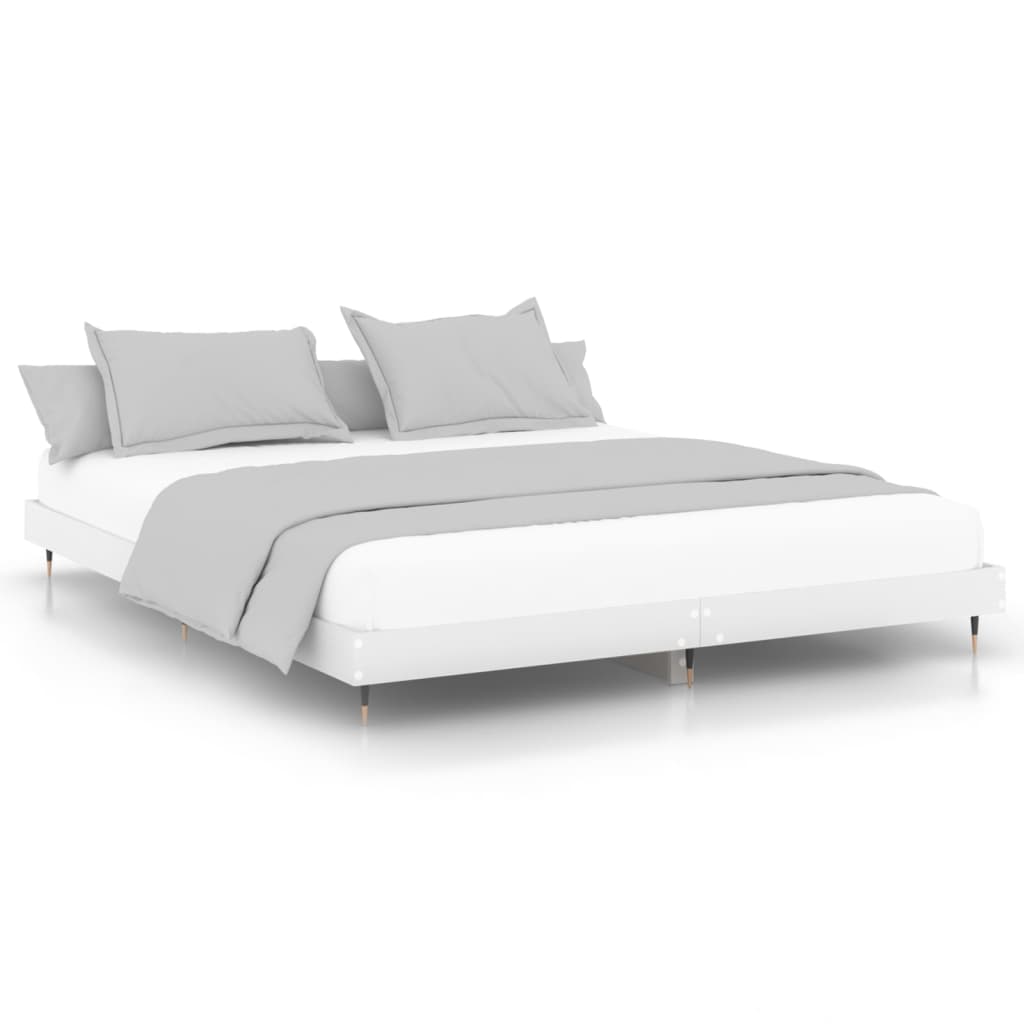 Bed frame without mattress white 180x200 cm wood material