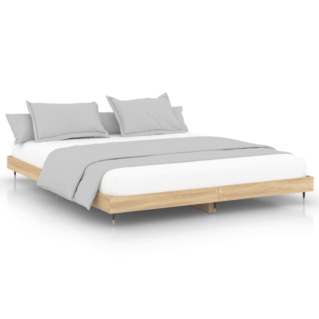 Bed frame without mattress Sonoma oak 180x200 cm wood material