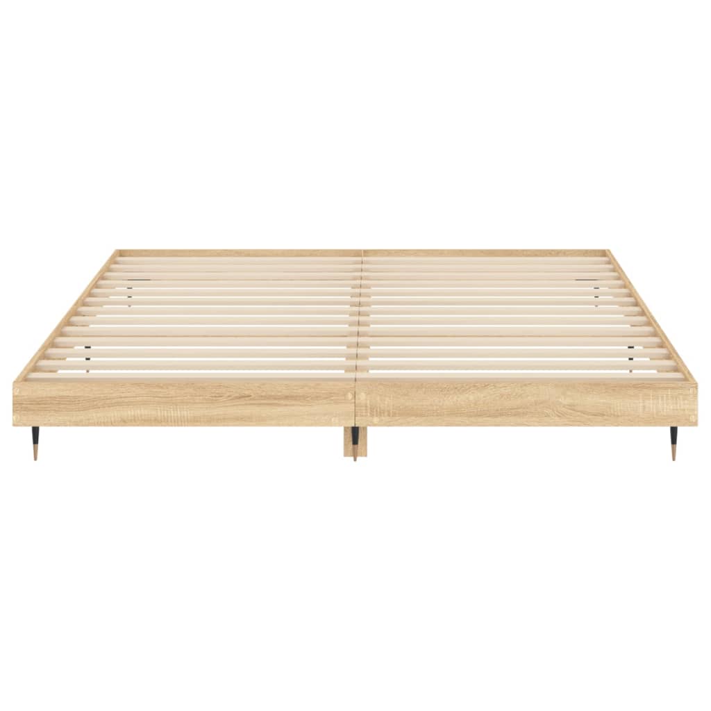 Bed frame without mattress Sonoma oak 180x200 cm wood material