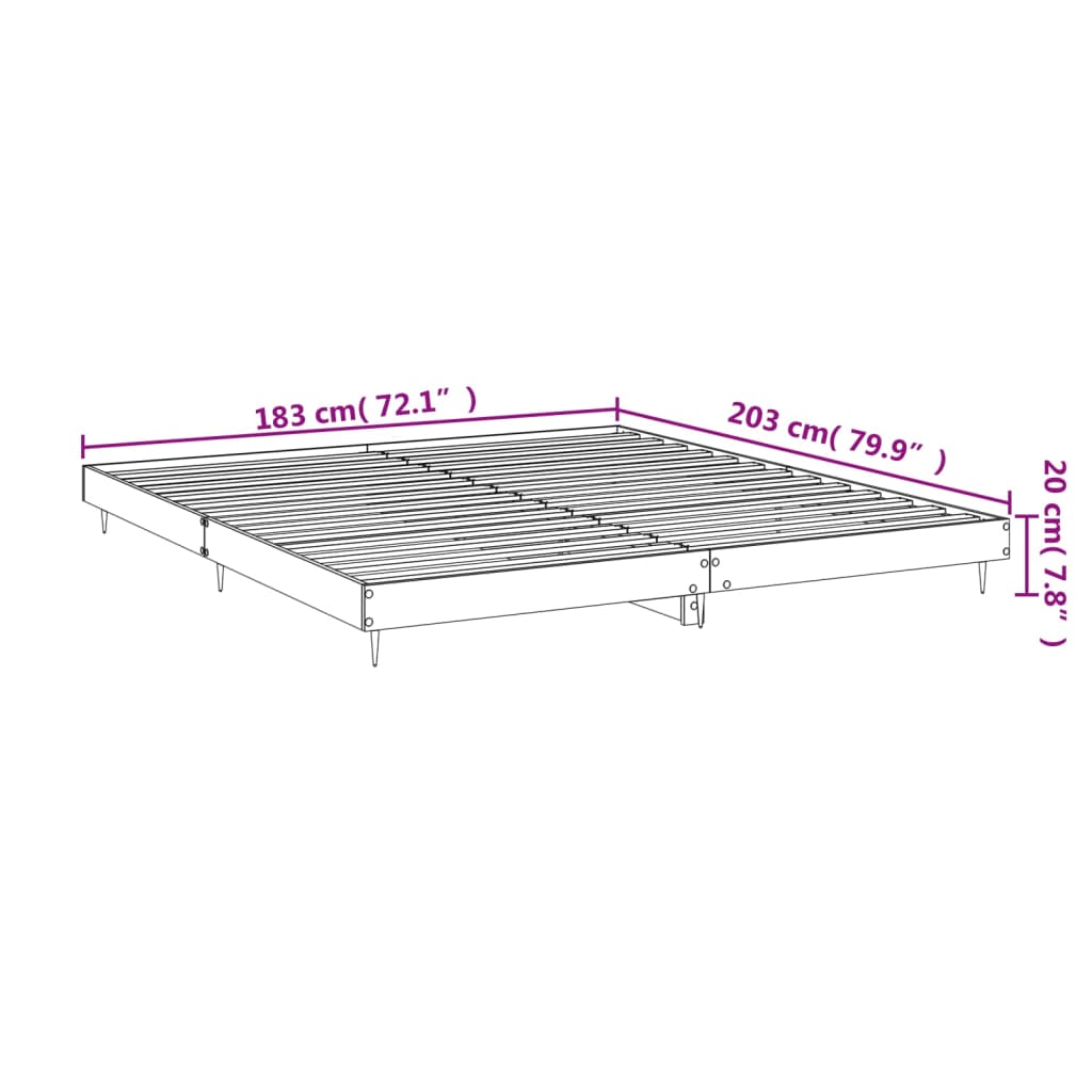 Bettgestell ohne Matratze Sonoma-Eiche 180x200 cm Holzwerkstoff