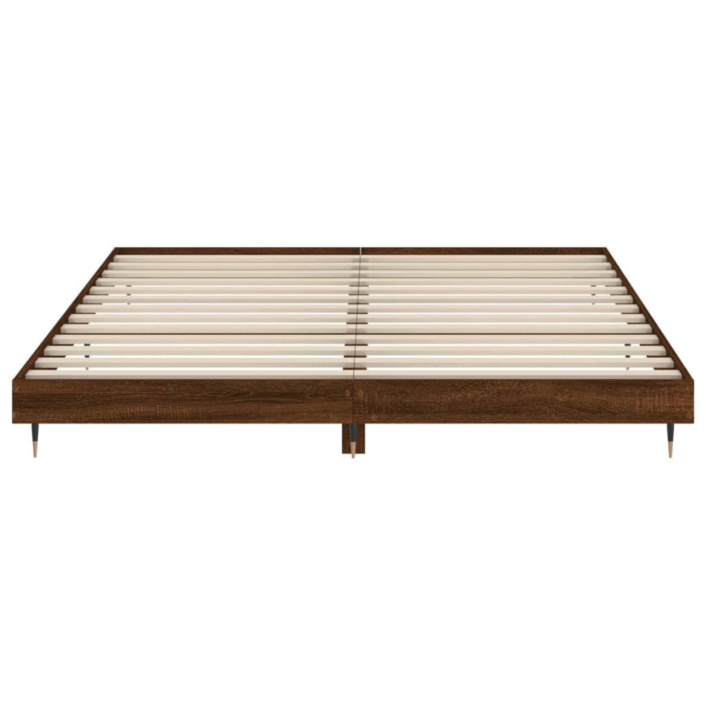 Bed frame without mattress brown oak look 180x200 cm