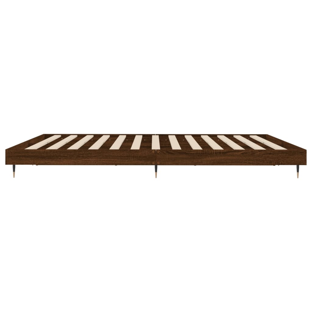 Bed frame without mattress brown oak look 180x200 cm