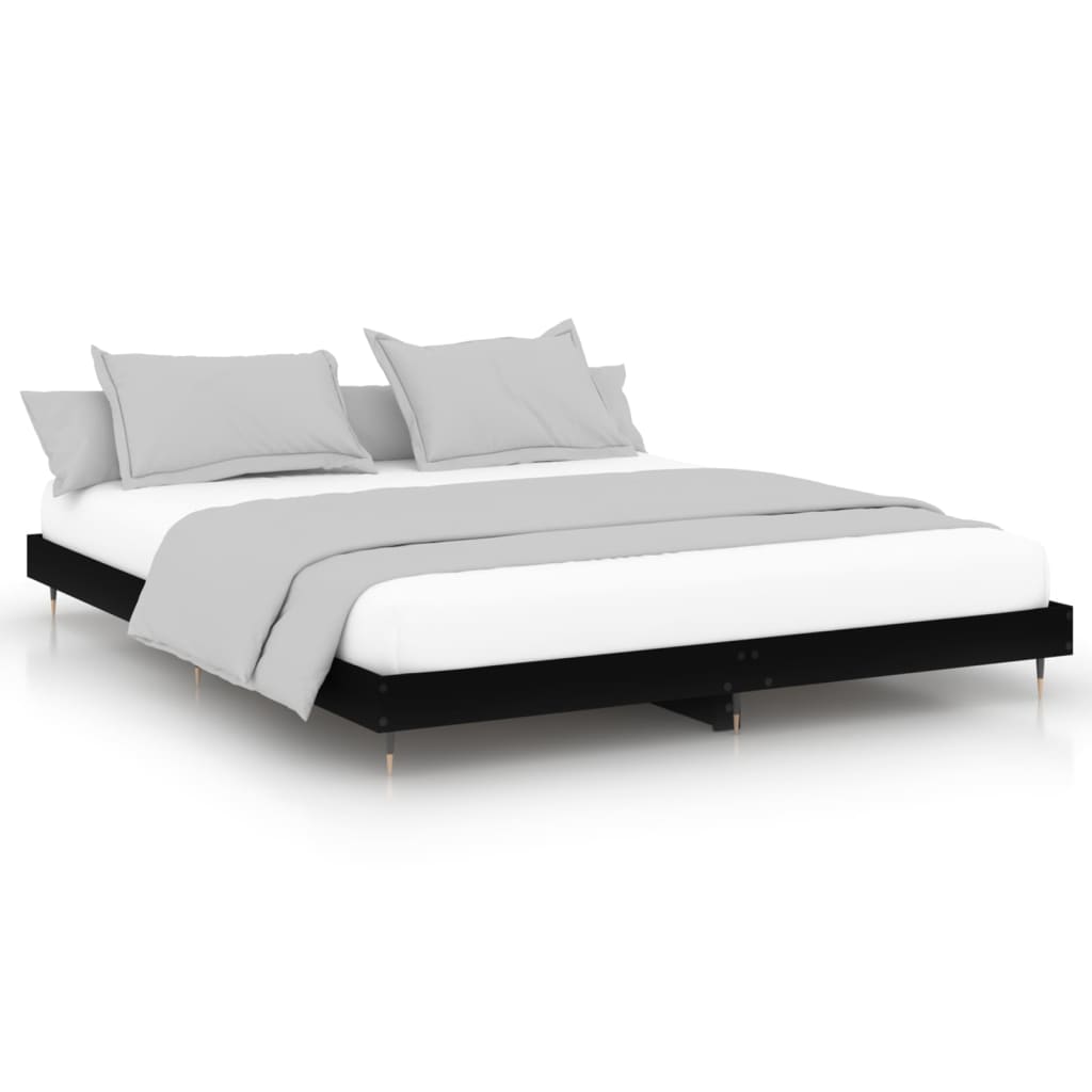 Bed frame black 120x200 cm wood material