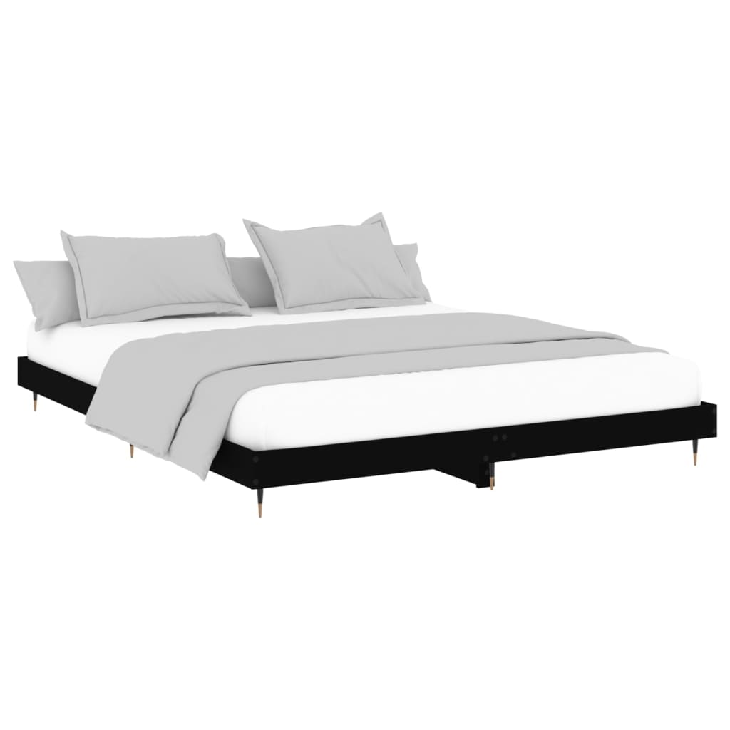 Bed frame black 120x200 cm wood material