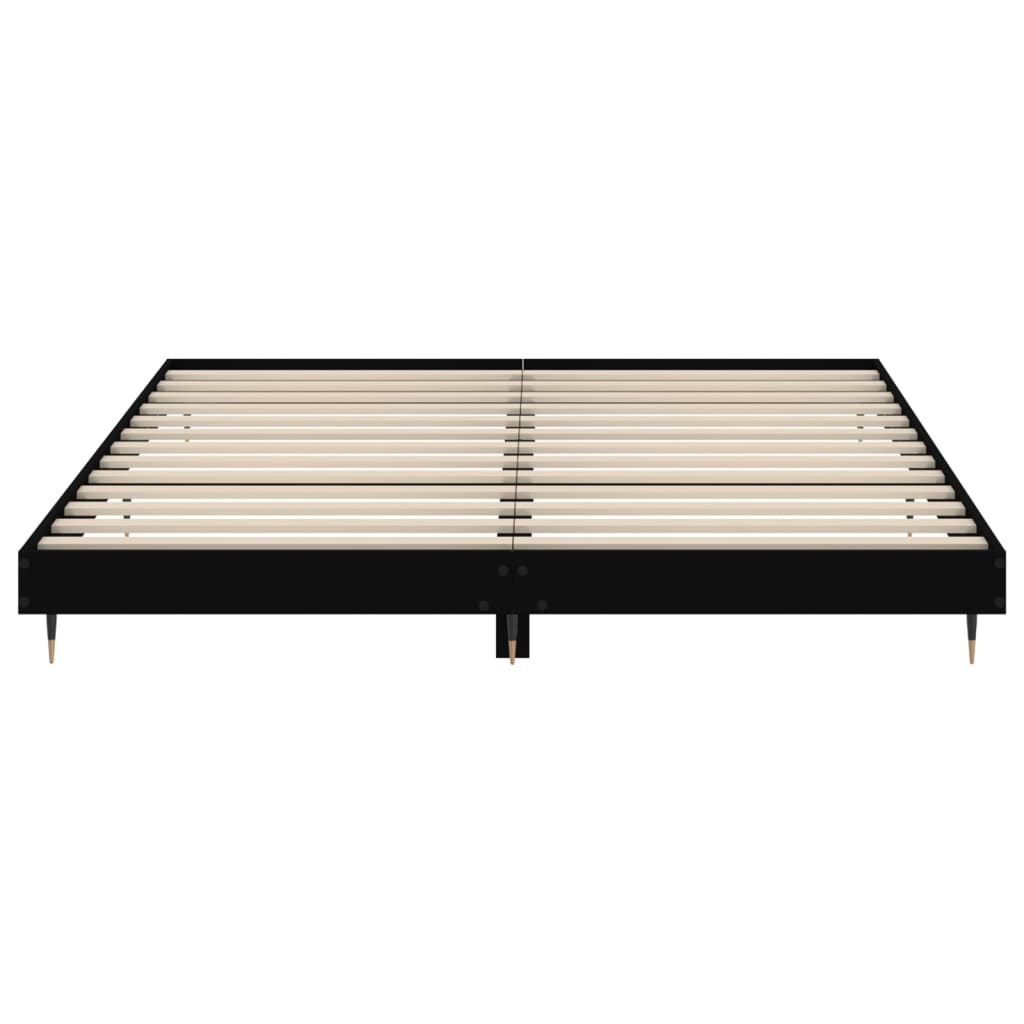 Bed frame black 120x200 cm wood material