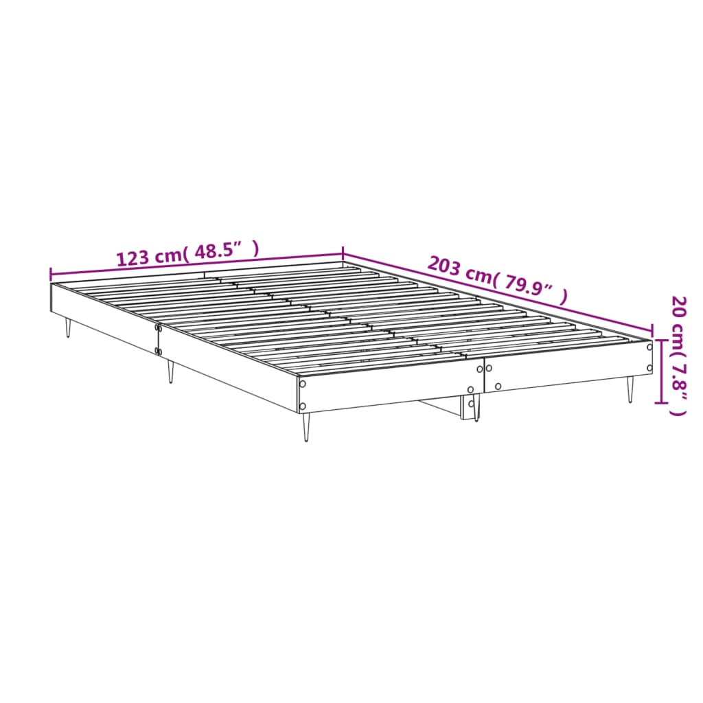 Bed frame without mattress Sonoma oak 120x200 cm wood material