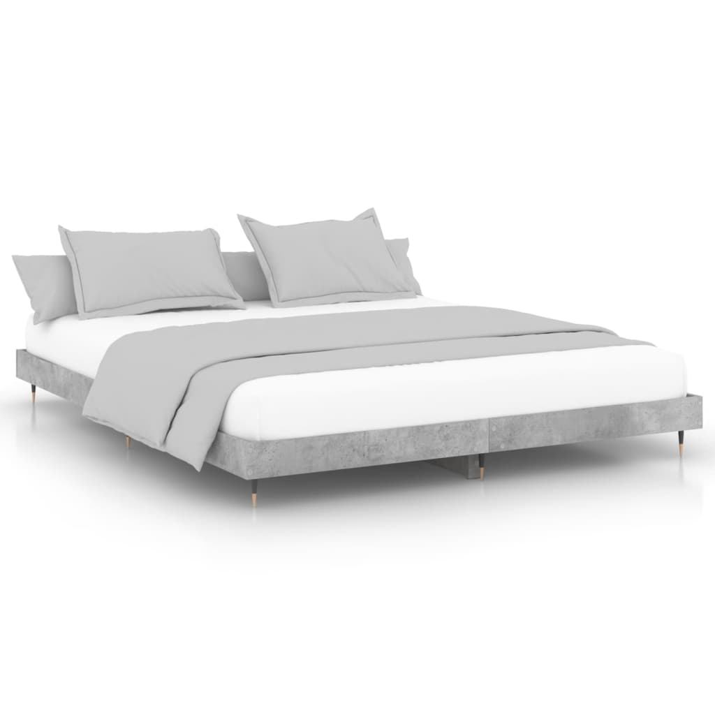 Bed frame concrete grey 120x200 cm wood material