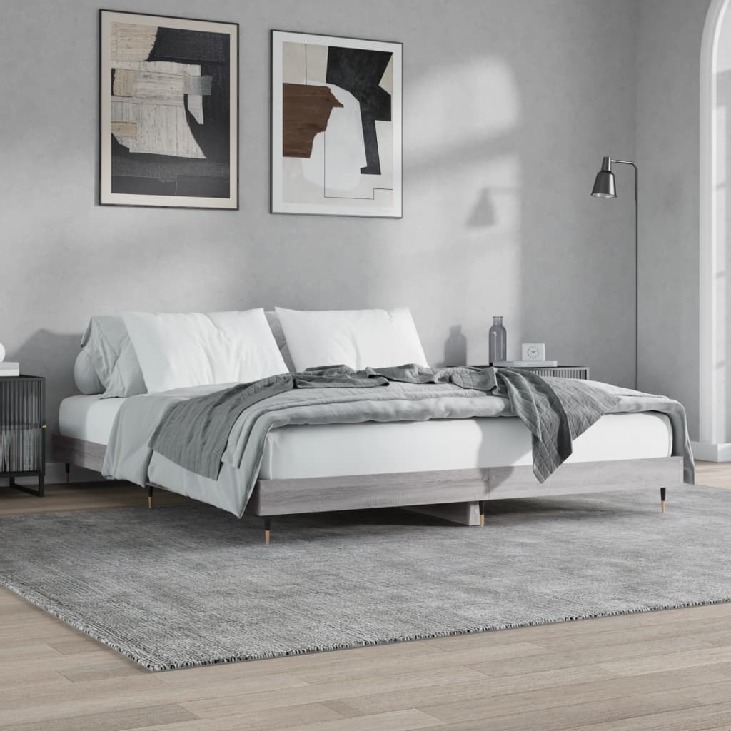 Bed frame Grey Sonoma 120x200 cm wood material