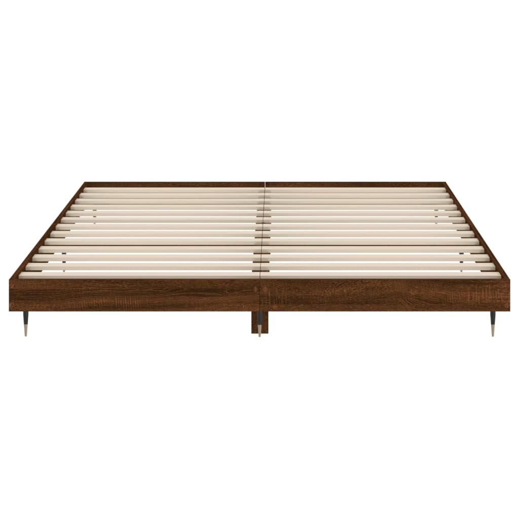 Bed frame without mattress brown oak 120x200 cm wood material