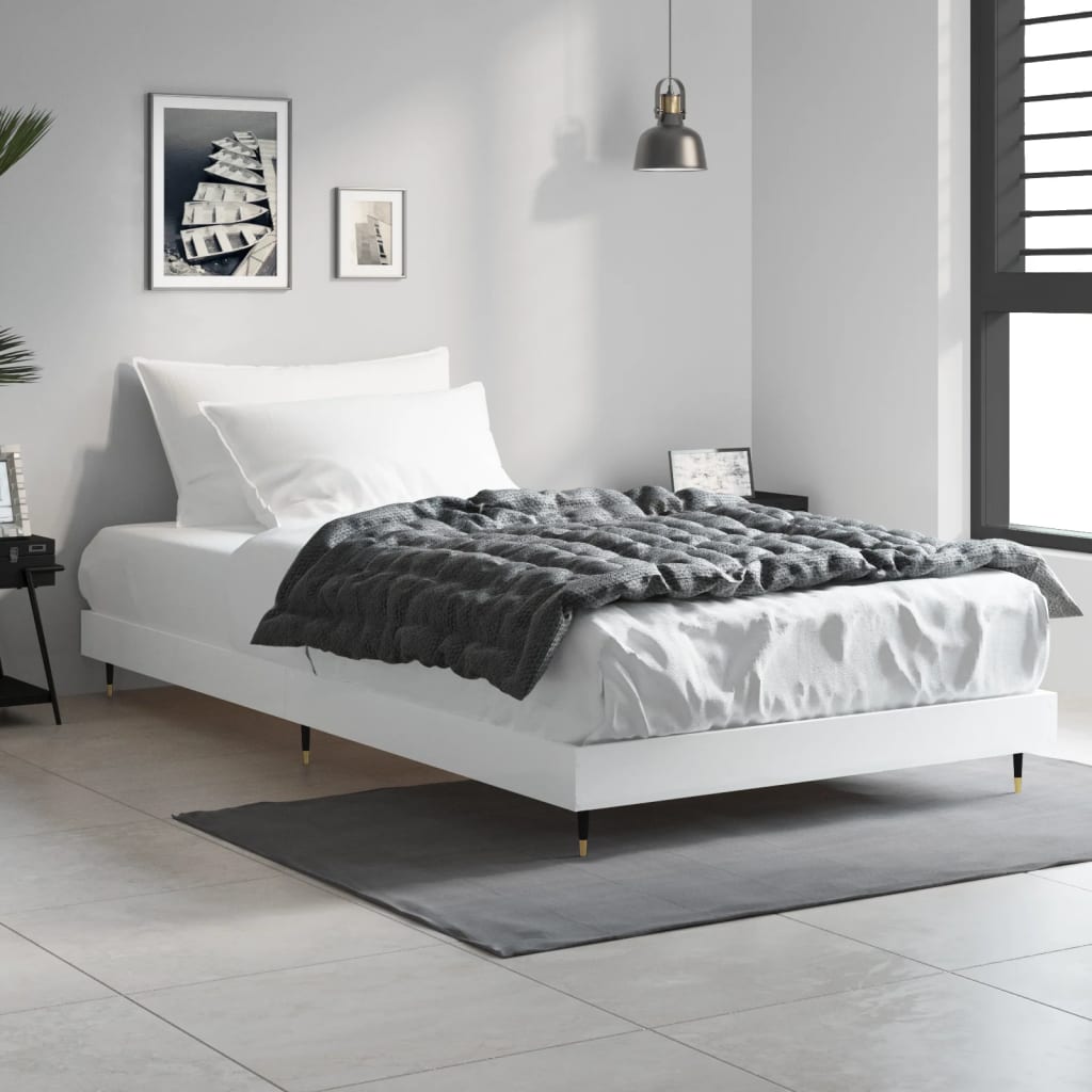 Bed frame white 90x200 cm wood material