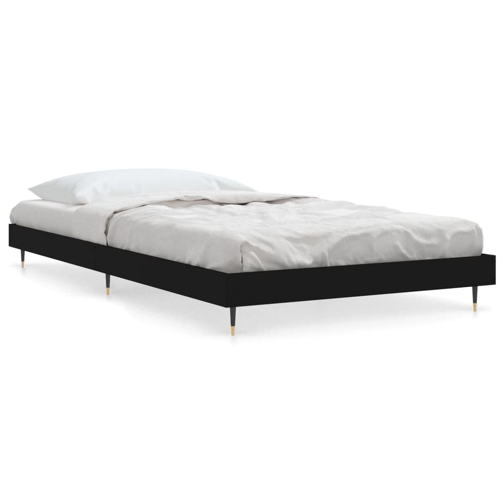 Bed frame black 90x200 cm wood material