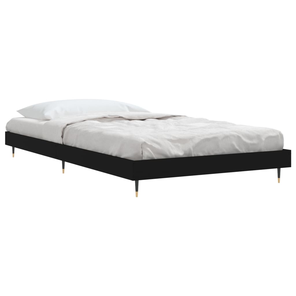 Bed frame black 90x200 cm wood material