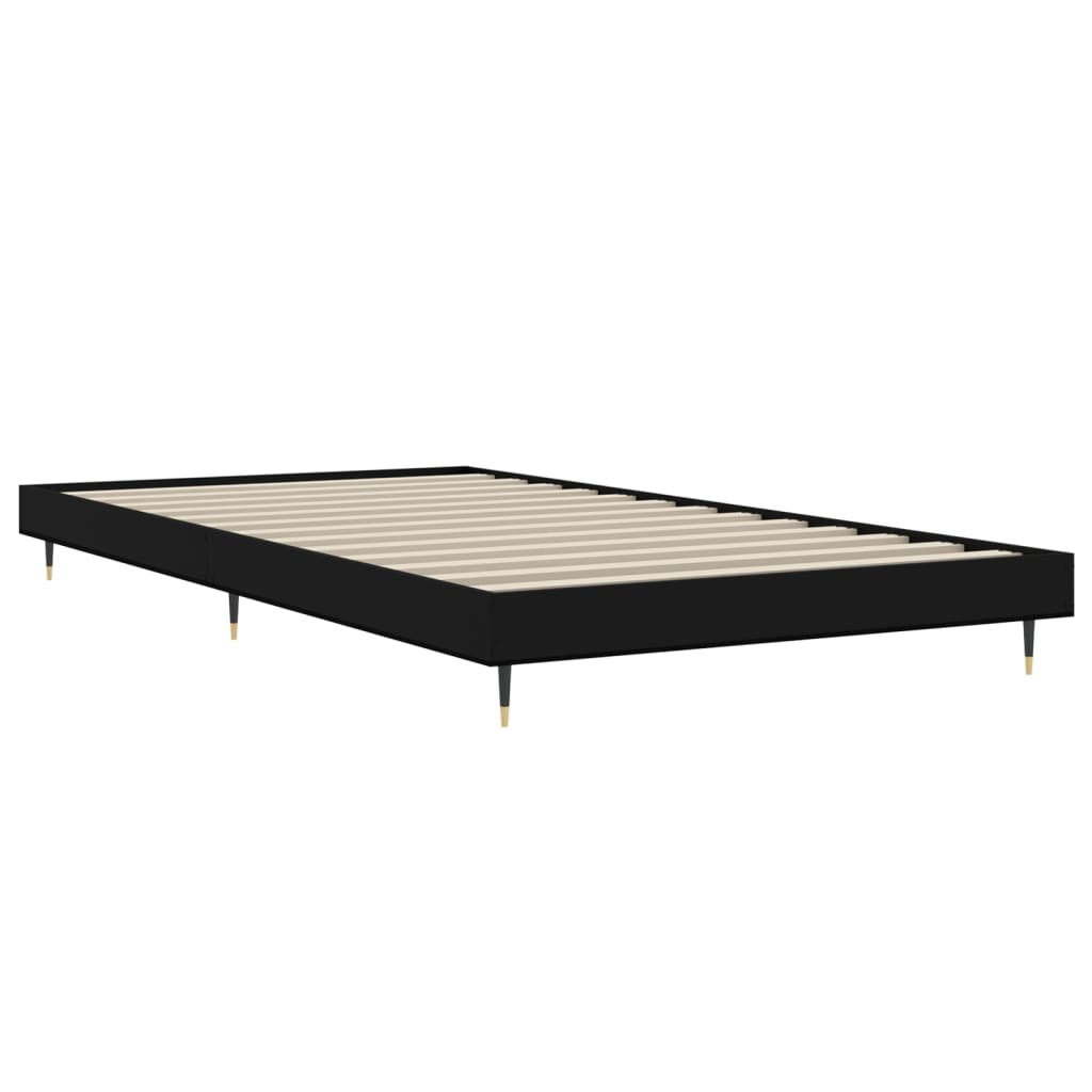 Bed frame black 90x200 cm wood material