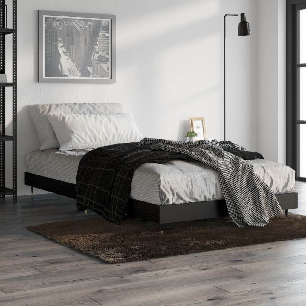 Bed frame black 90x200 cm wood material