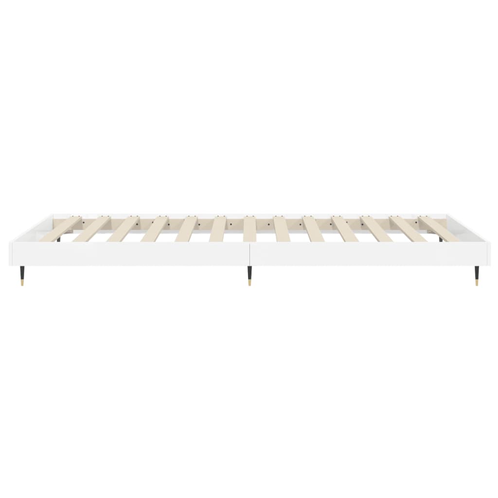 Bed frame high-gloss white 90x200 cm wood material