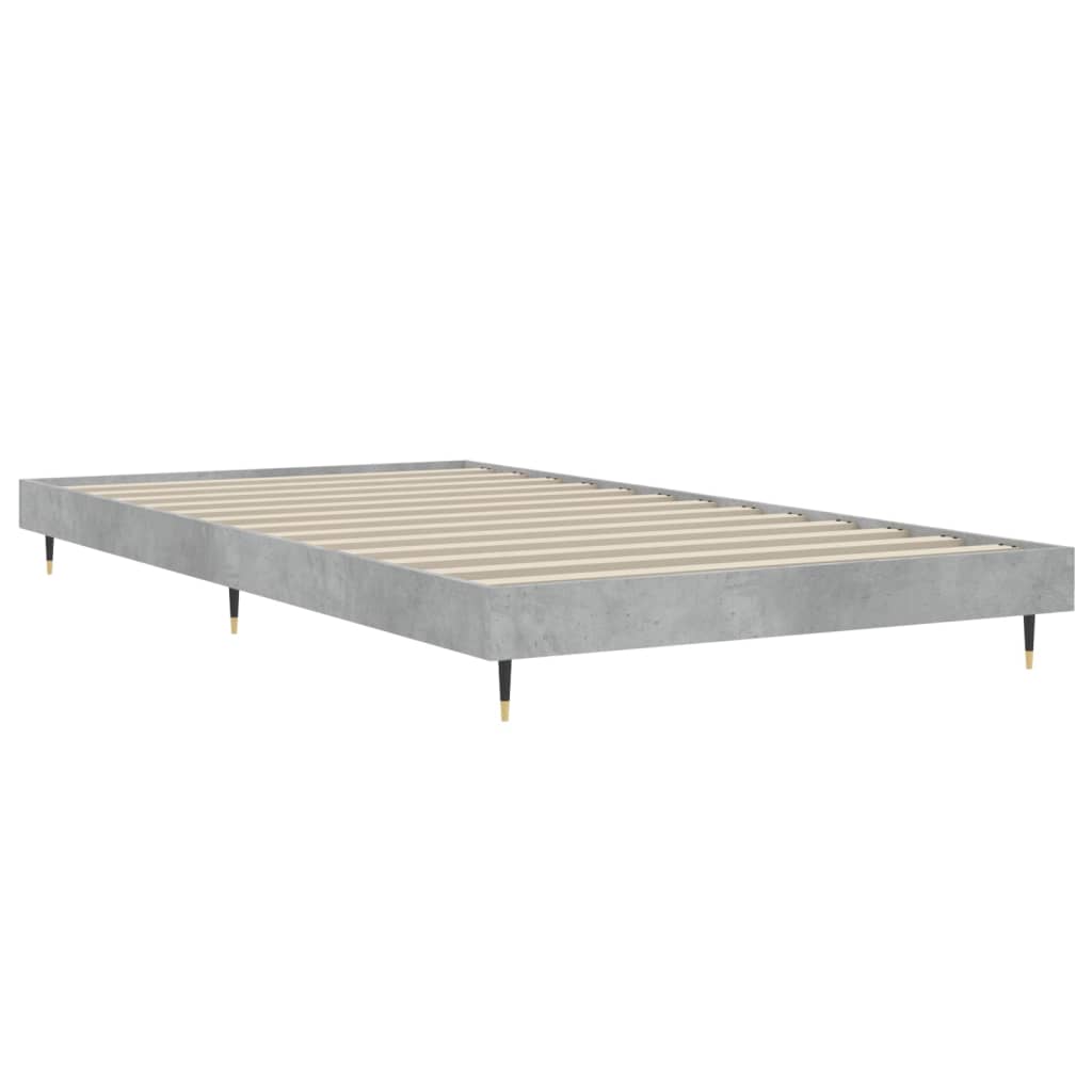 Bed frame concrete grey 90x200 cm wood material