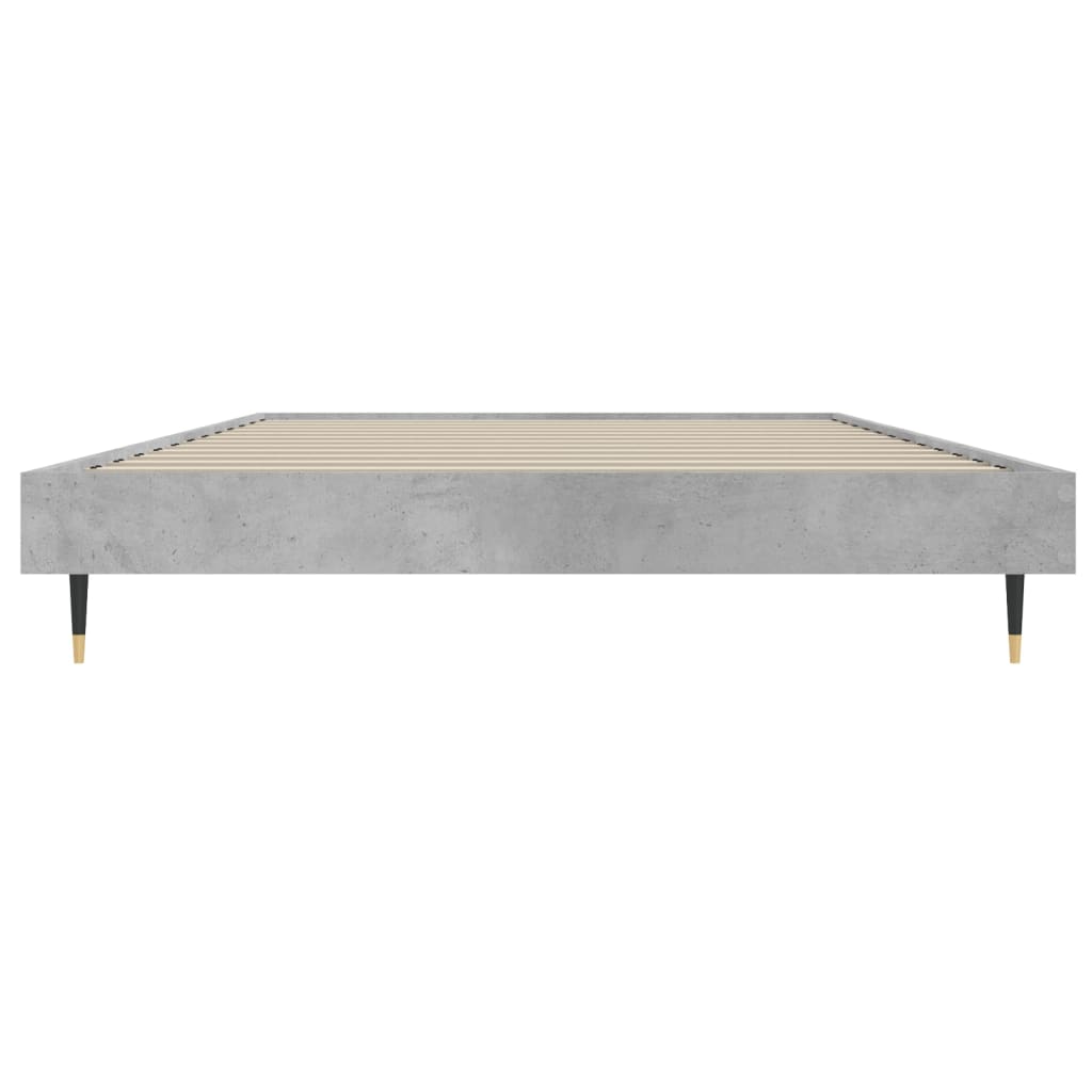 Bed frame concrete grey 90x200 cm wood material