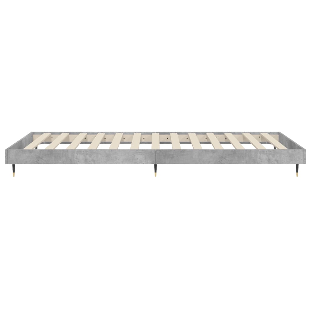 Bed frame concrete grey 90x200 cm wood material