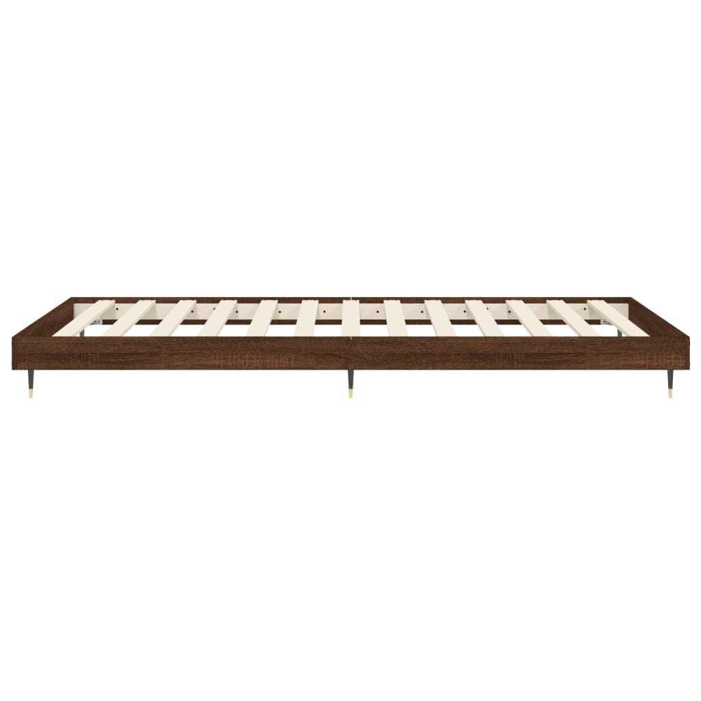 Bed frame without mattress brown oak 90x200 cm wood material