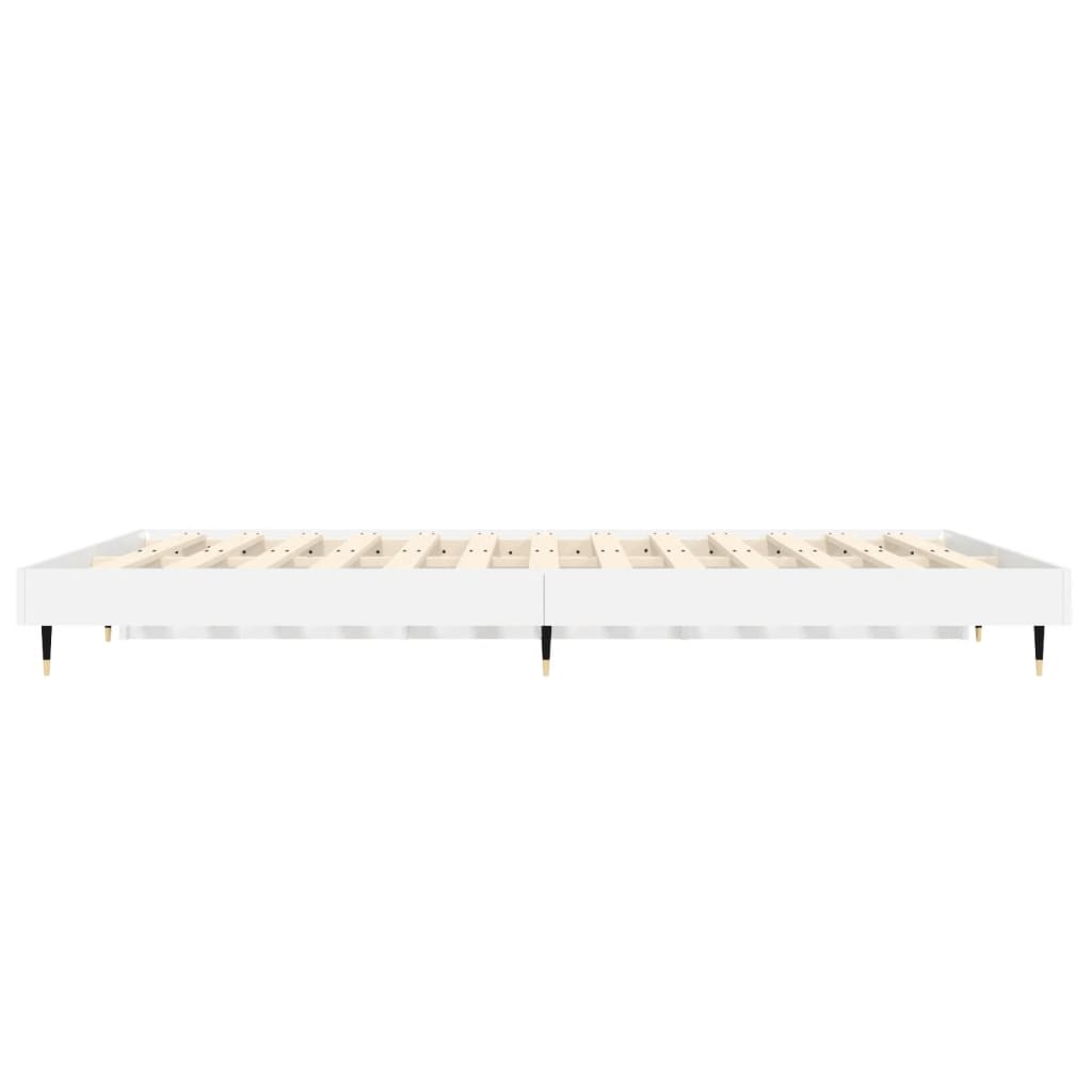 Bed frame high gloss white 140x190 cm wood material