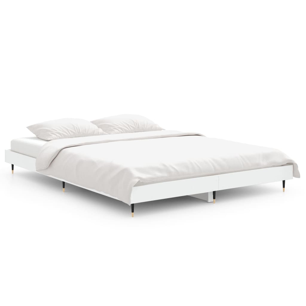 Bed frame white 135x190 cm wood material