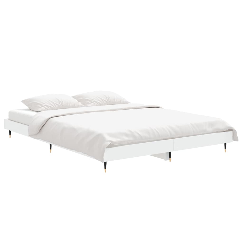 Bed frame white 135x190 cm wood material