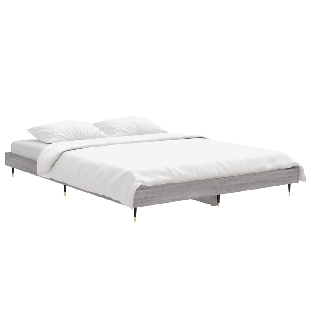 Bed frame Grey Sonoma 135x190 cm wood material