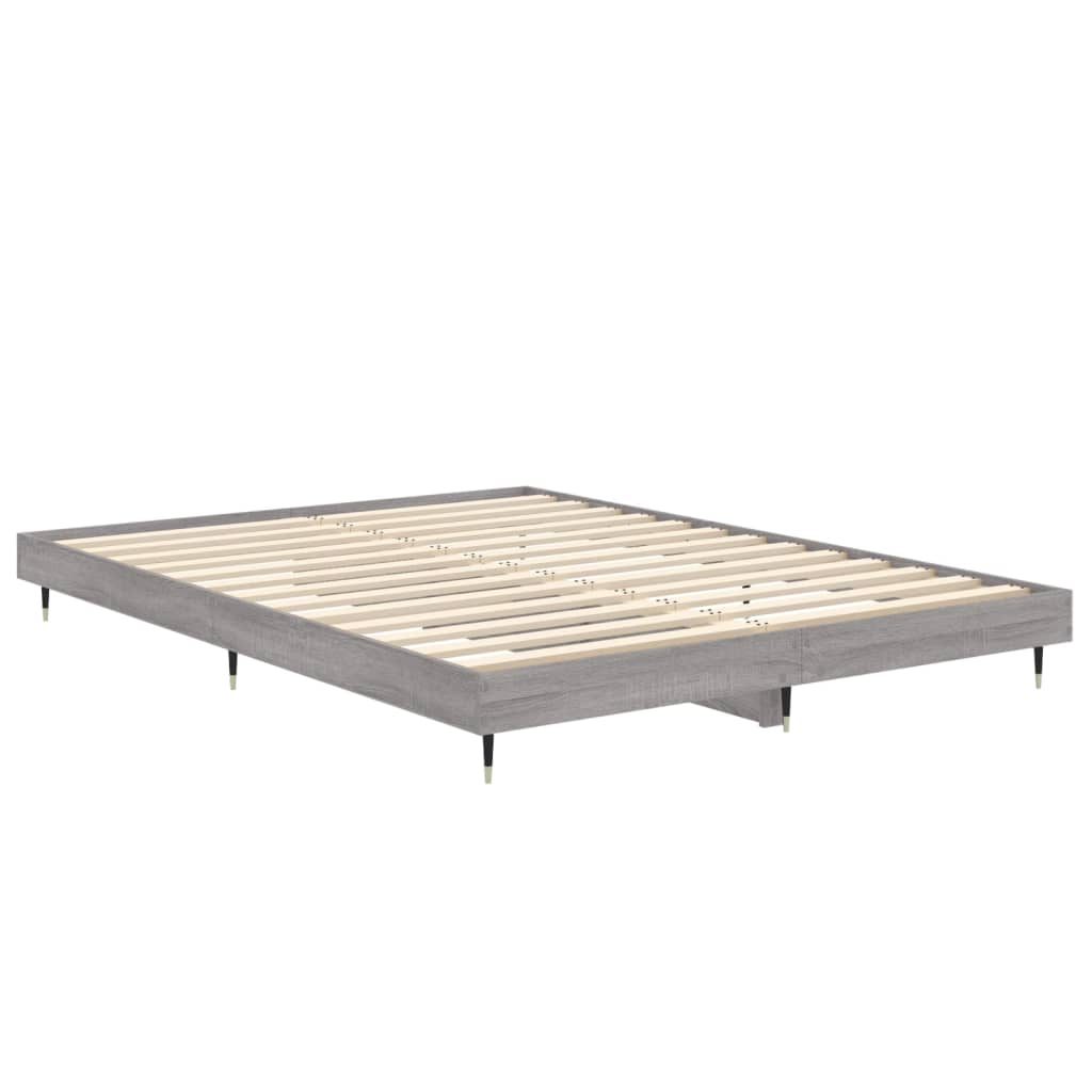 Bed frame Grey Sonoma 135x190 cm wood material