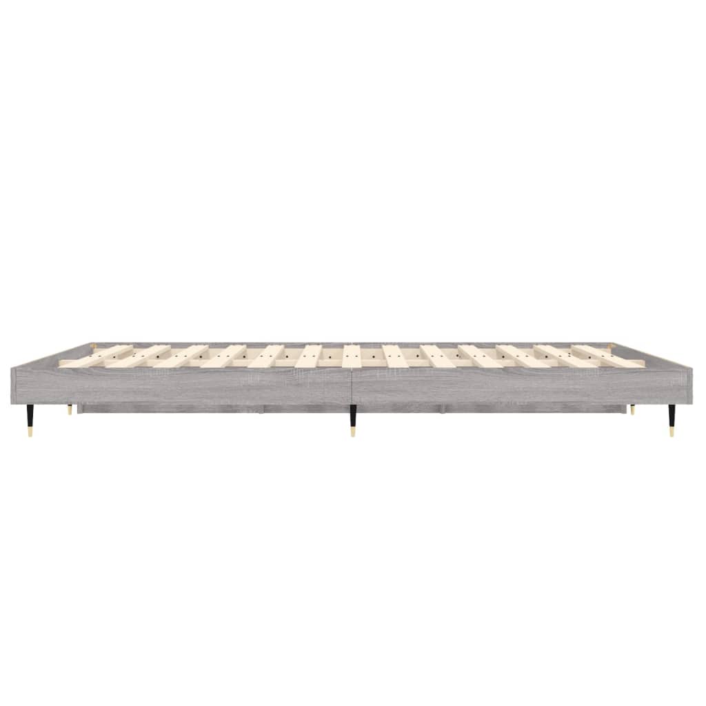 Bed frame Grey Sonoma 135x190 cm wood material