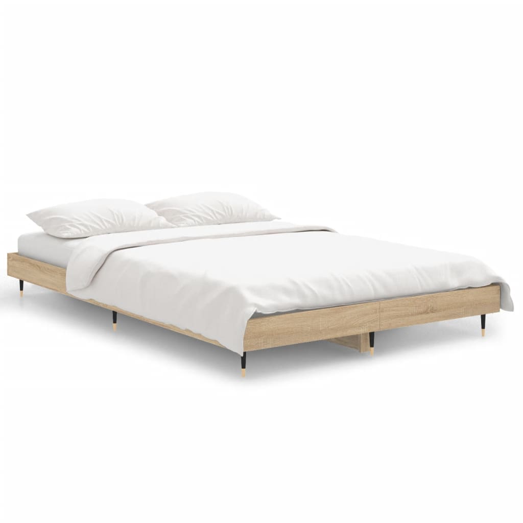 Bed frame without mattress Sonoma oak 120x190 cm wood material