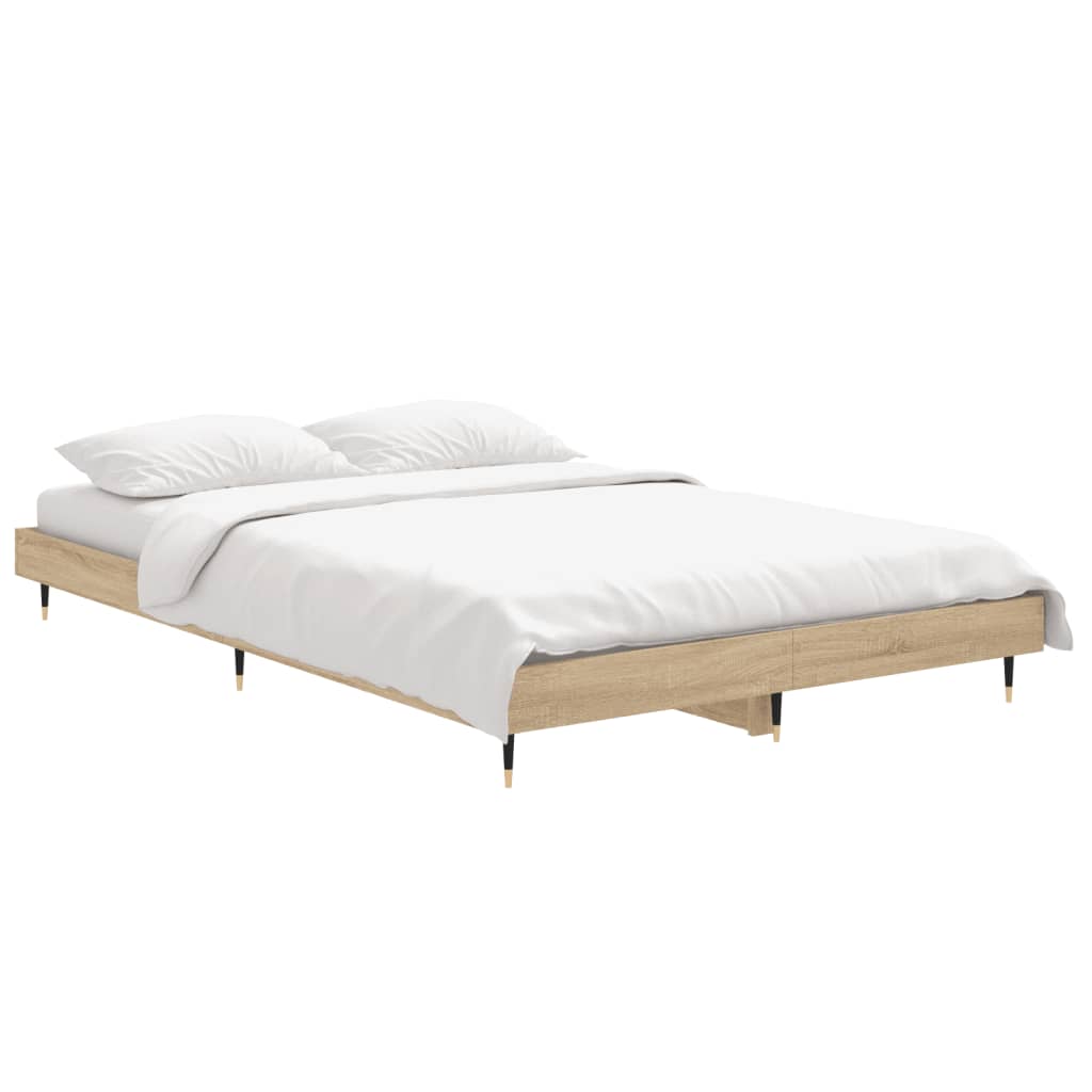 Bed frame without mattress Sonoma oak 120x190 cm wood material