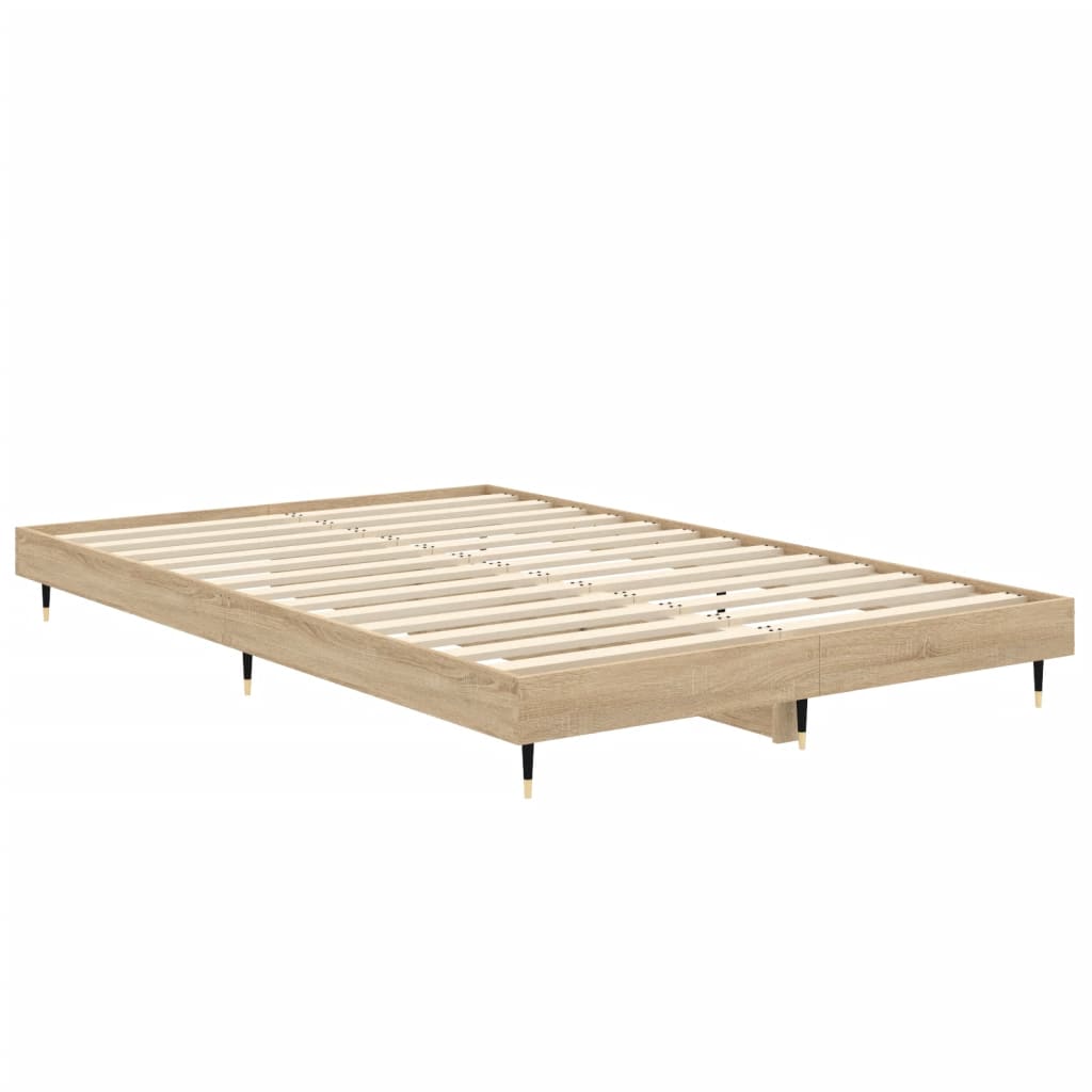 Bed frame without mattress Sonoma oak 120x190 cm wood material