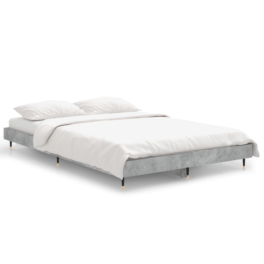 Bed frame concrete grey 120x190 cm wood material