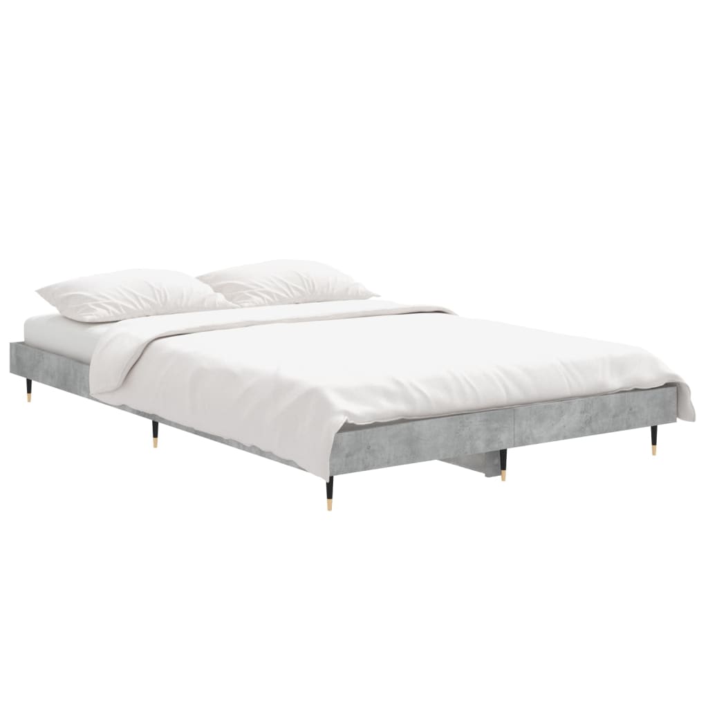 Bed frame concrete grey 120x190 cm wood material