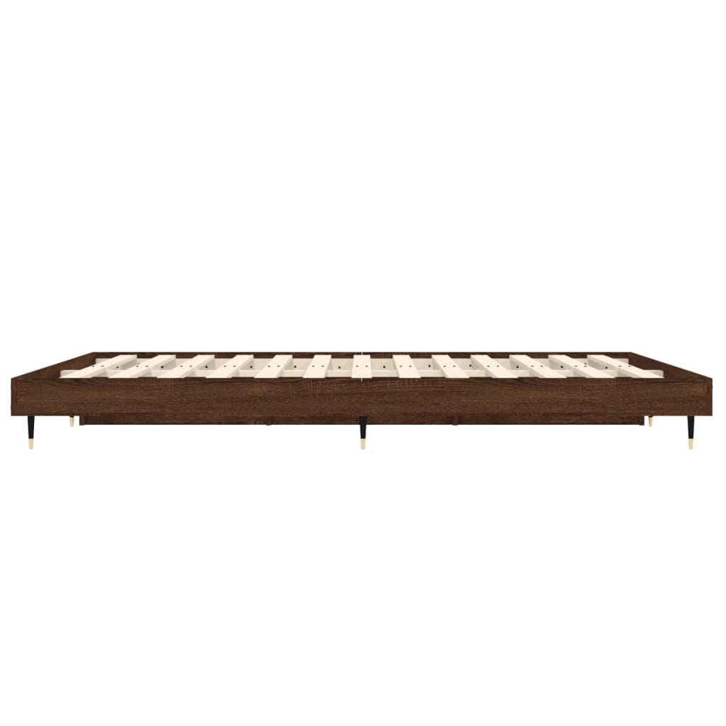 Bed frame without mattress brown oak 120x190 cm wood material