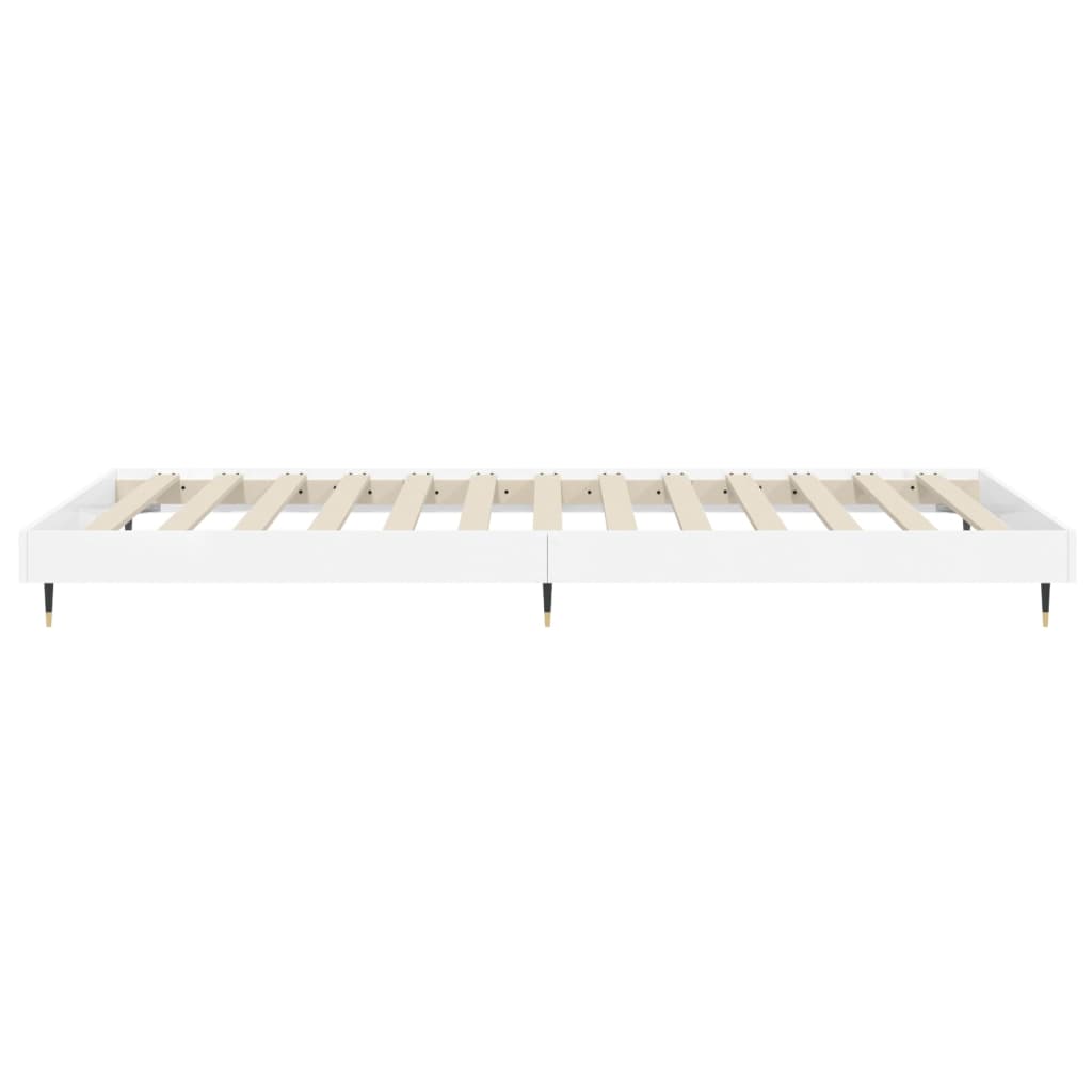 Bed frame high-gloss white 90x190 cm wood material