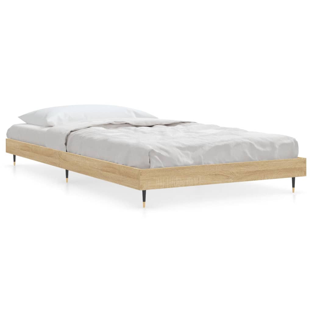 Bed frame without mattress Sonoma oak 90x190 cm wood material