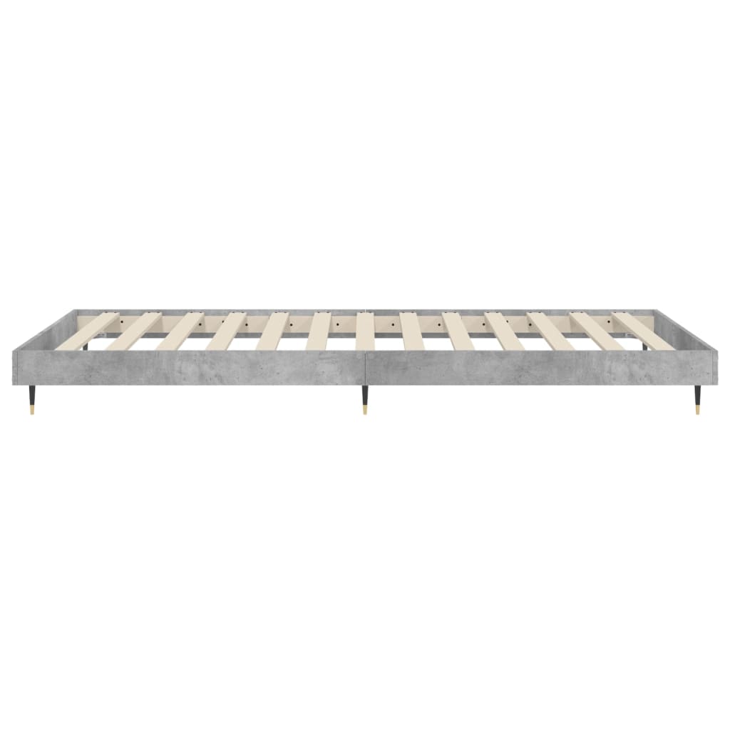 Bed frame concrete grey 90x190 cm wood material