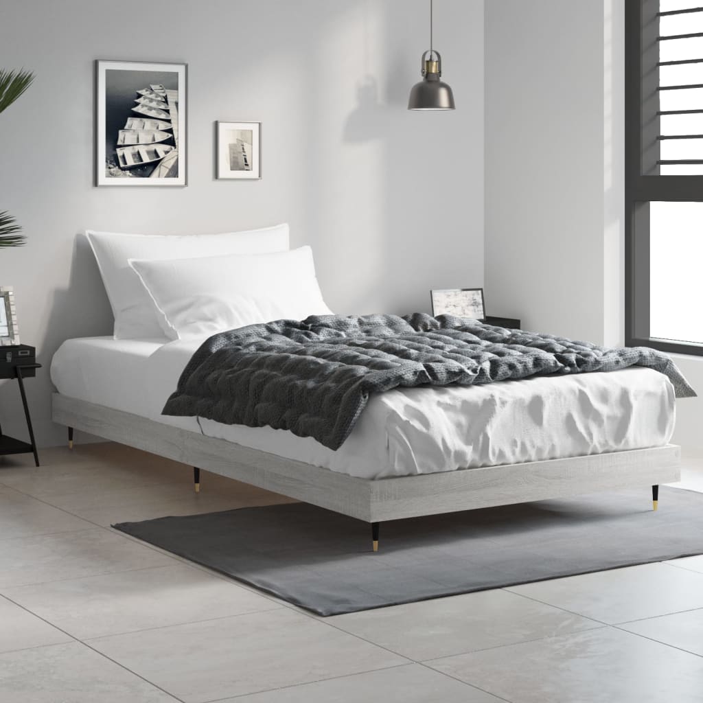 Bed frame Grey Sonoma 90x190 cm wood material