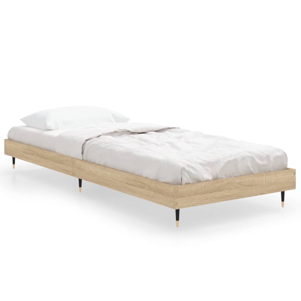 Bed frame without mattress Sonoma oak 75x190 cm wood material