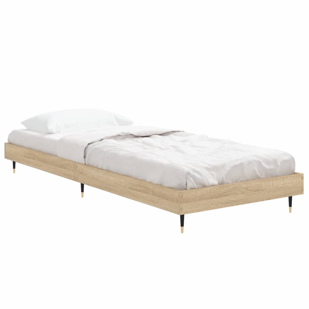 Bed frame without mattress Sonoma oak 75x190 cm wood material