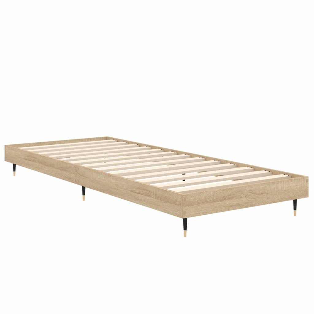 Bed frame without mattress Sonoma oak 75x190 cm wood material