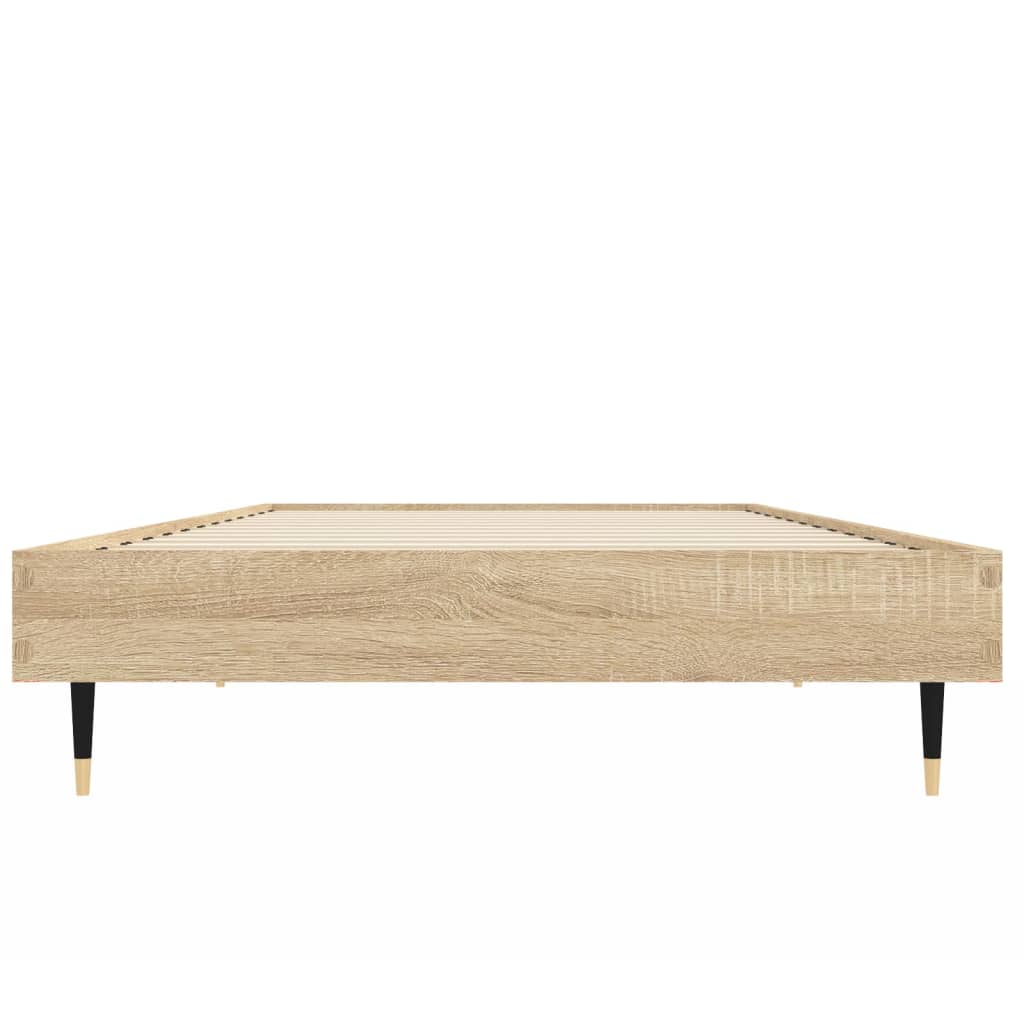 Bed frame without mattress Sonoma oak 75x190 cm wood material