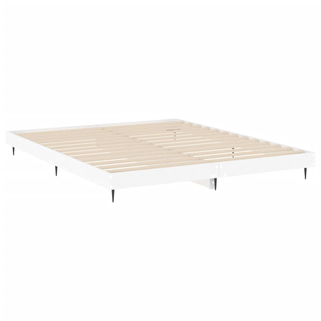 Bed frame white 200x200 cm wood material