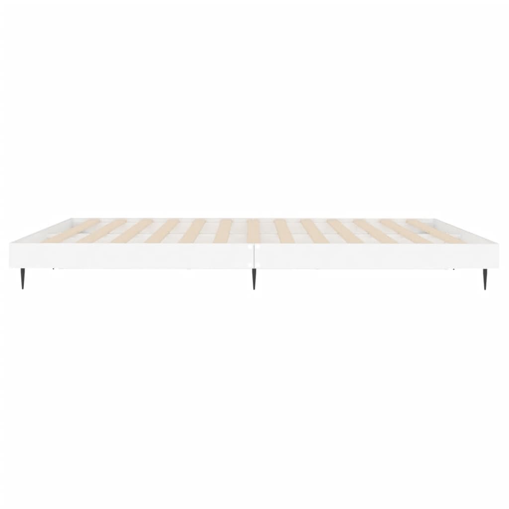 Bed frame white 200x200 cm wood material