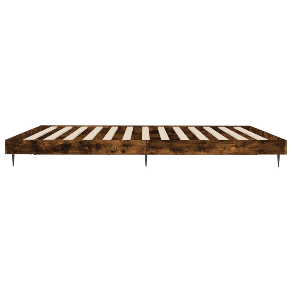 Bed frame without mattress smoked oak 200x200 cm wood material